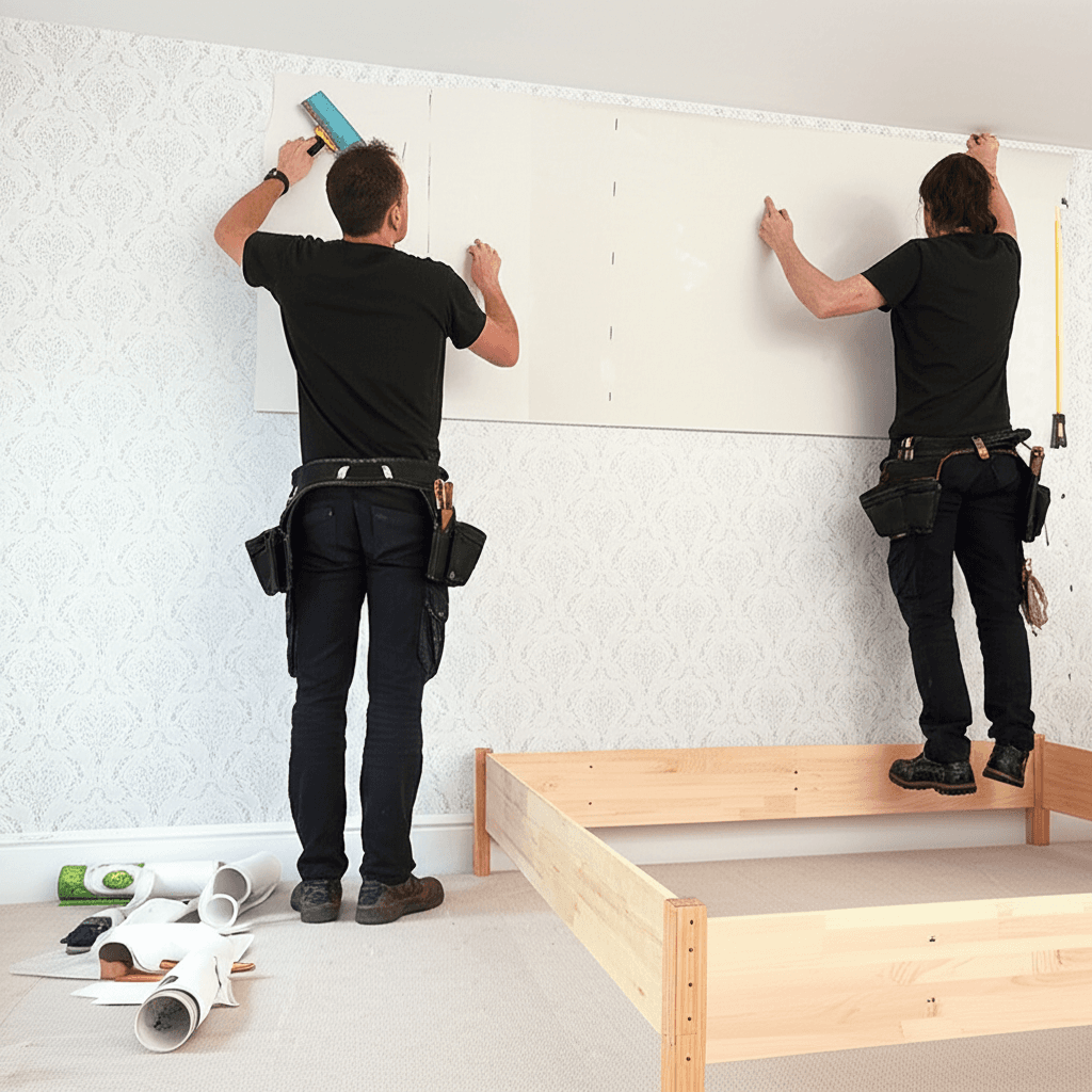 Wallpaper accent wall installation in Falls Church, VA - Bedroom Wallpaper by Accent Walls Pro