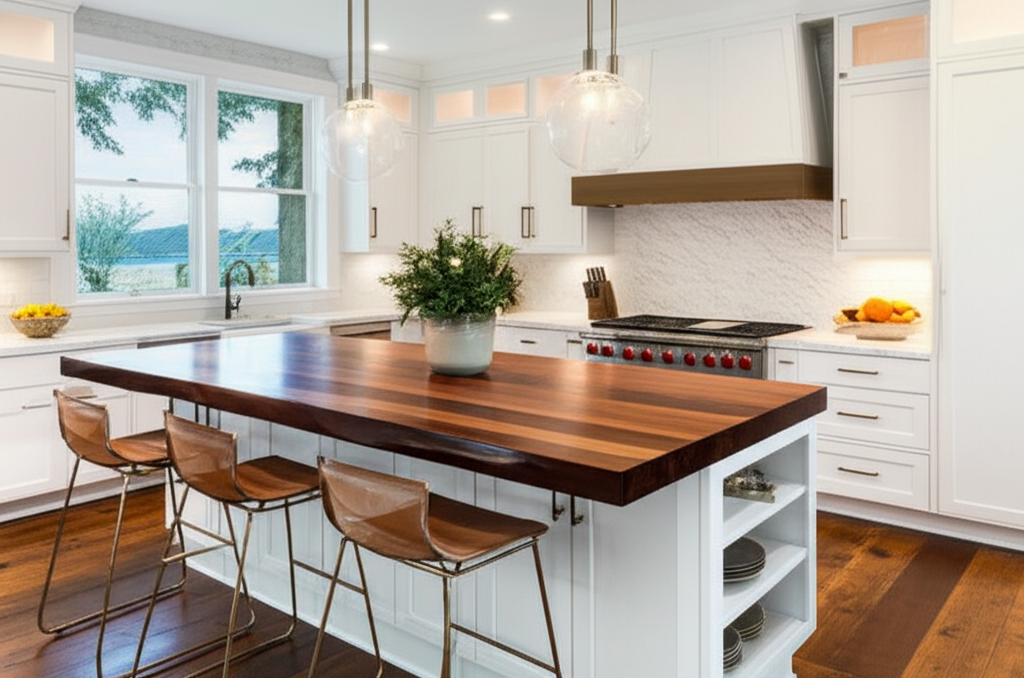 Kitchen Island Addition - Custom kitchen island with seating and additional storage