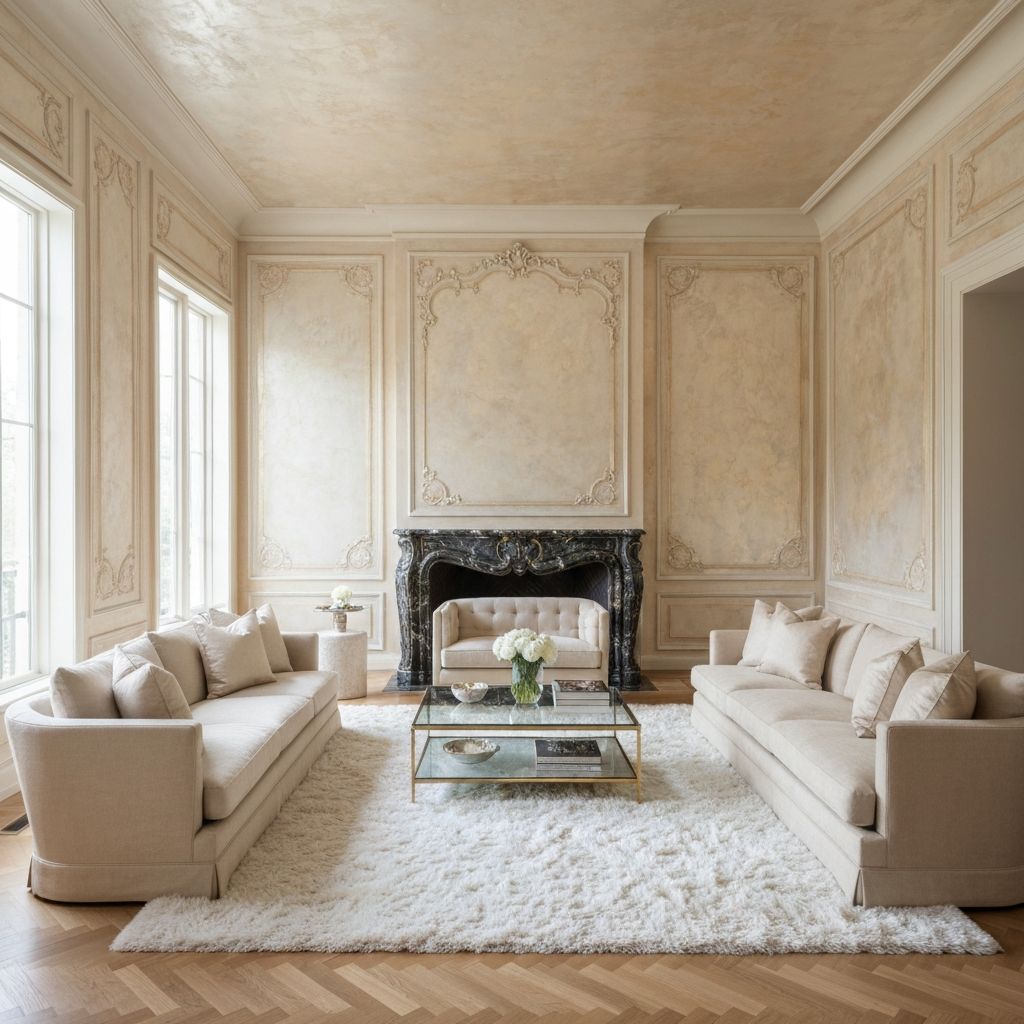 Living room with plaster