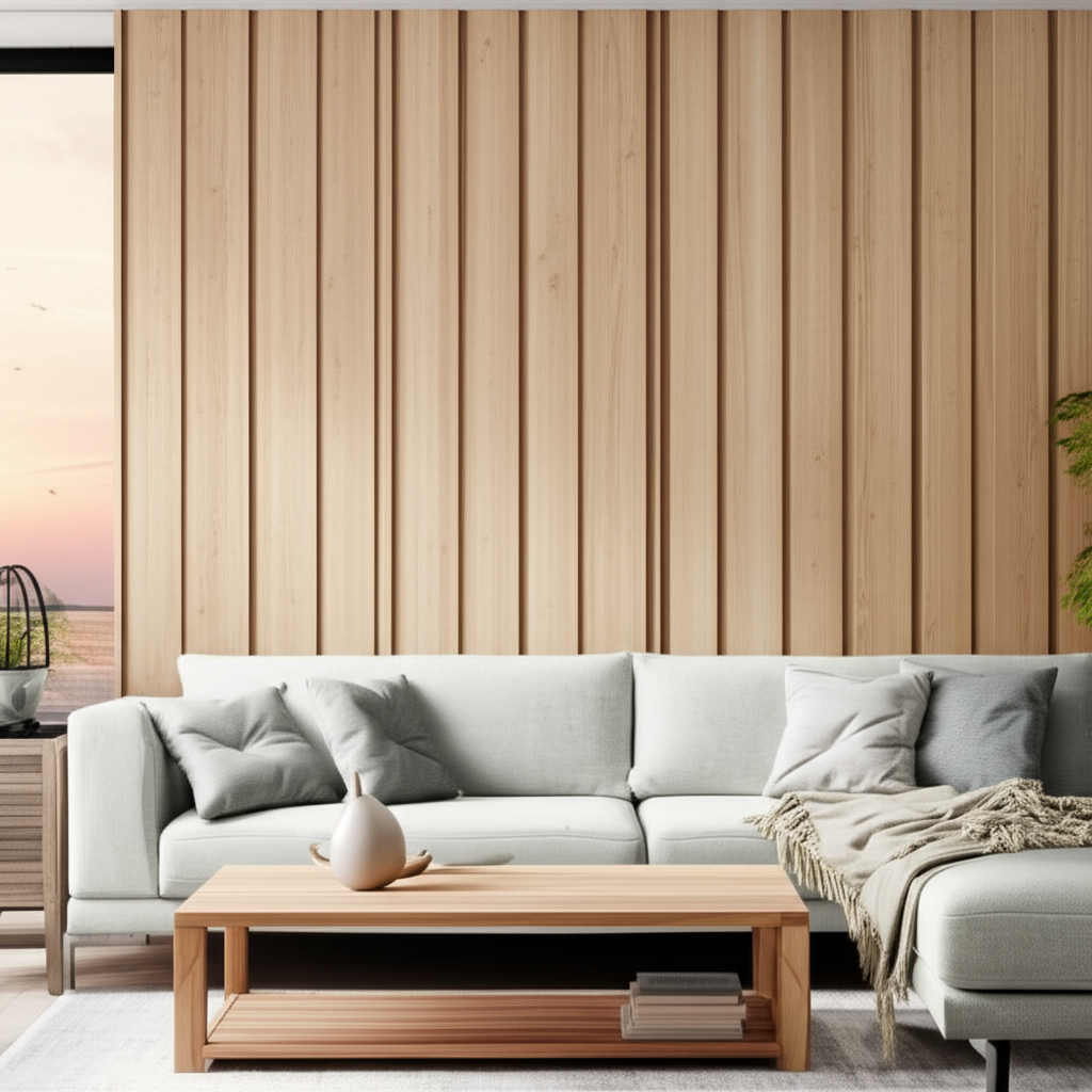 Wood slat accent wall