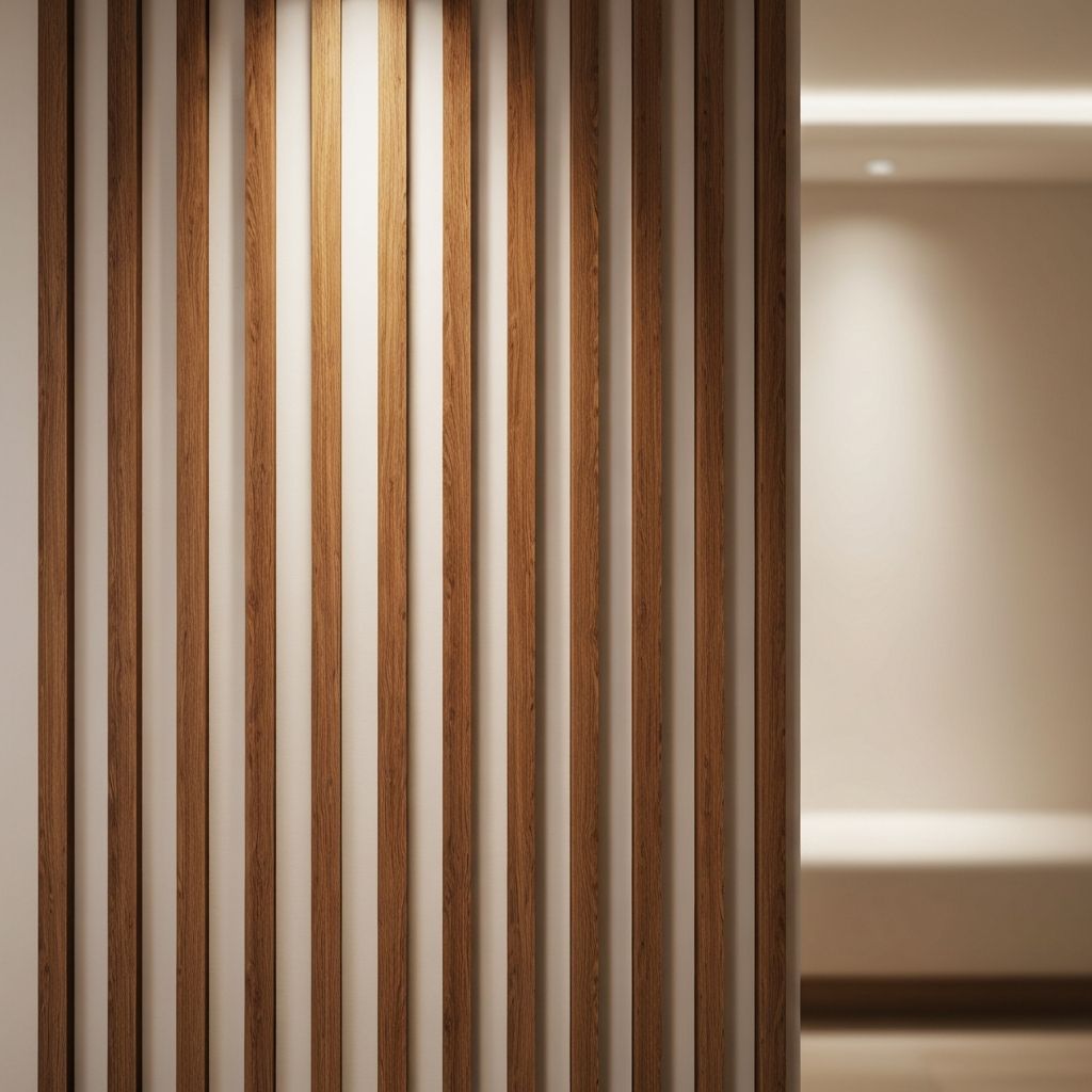 Wood slat accent wall